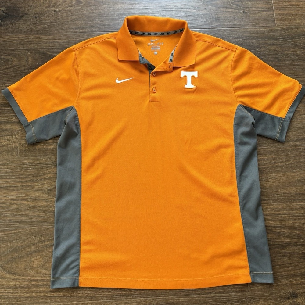 Nike Dri-FIT Tennessee Volunteers Polo Shirt Orange Gray Size L